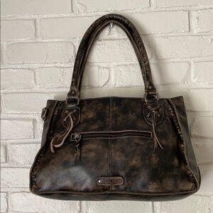 Bed Stu Rockababy Hand Washed Black Weathered Satchel